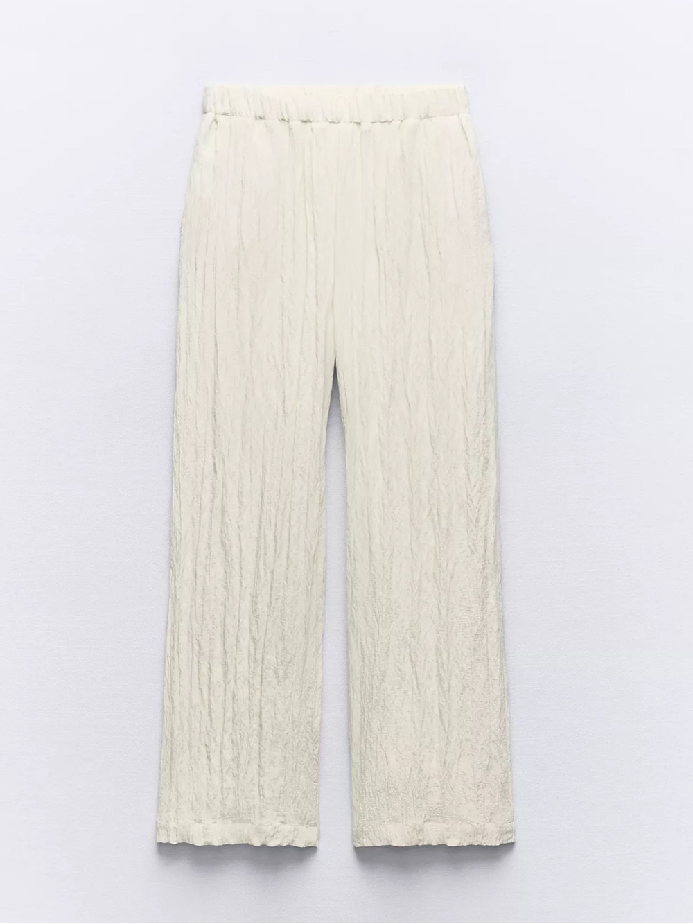 Zara WRINKLED EFFECT WIDE LEG PANTS - Picture 2 of 5